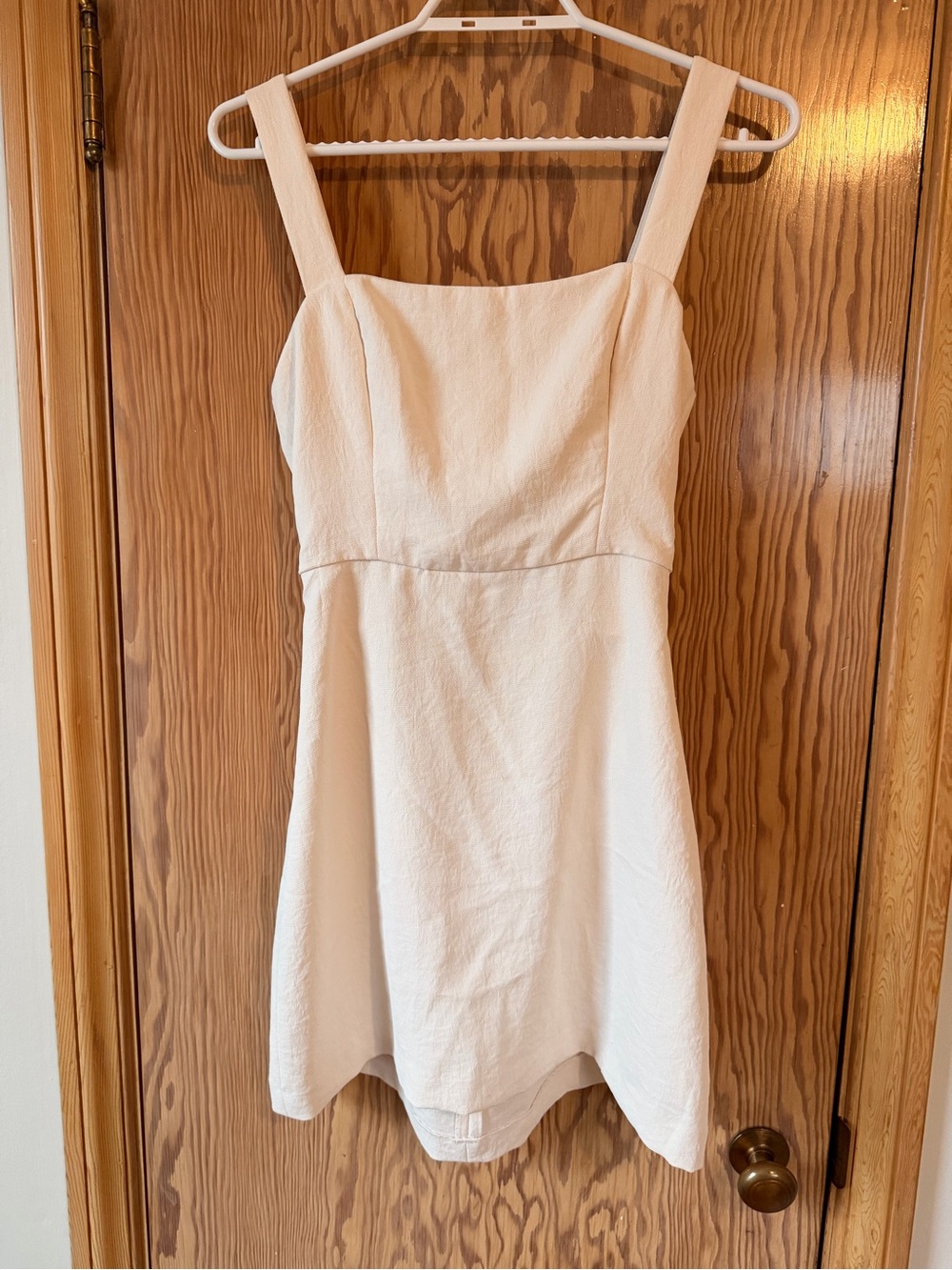 Aritzia Wilfred Cream Square-Neck A-Line Dress